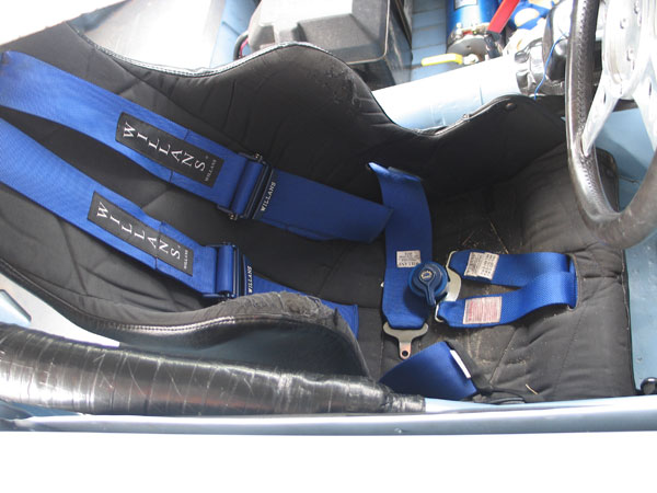 ButlerBuilt seat and Willans 6-point cam-lock safety harness.