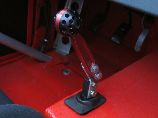 This gear shifter mates to a Jerico Performance Products four speed dog-ring gearbox.