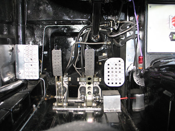 Tilton pedal assembly. OMP cast aluminum pedal pad kit.