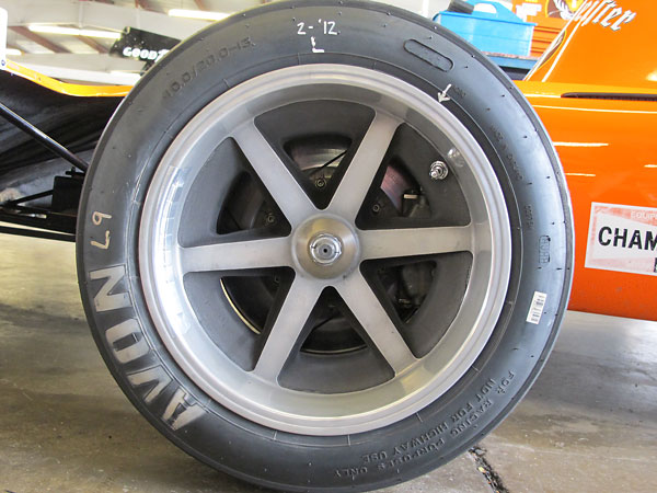 Steve Cook had reproduction magnesium racing wheels made to match March's original drawings.