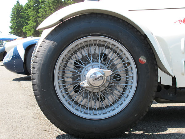 Dunlop 70-spoke wheels are used to help cool the Al-fin brake drums.