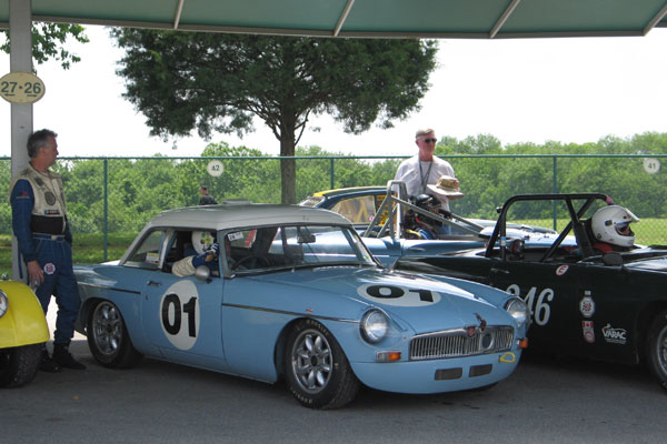 Staging for a race at V.I.R. - Les Gonda stands by.