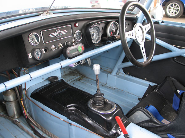 The red lever (in foreground) is for the Wilwood adjustable brake bias valve.