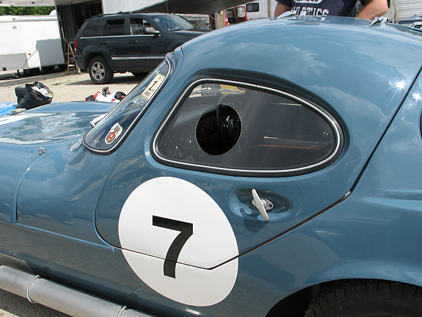 Marcos gull-wing door, close-up.