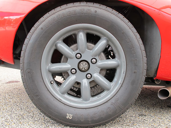 Hoosier Vintage T.D. tires (5.00x15 front, 5.50x15 rear).