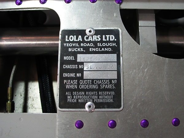 Lola Cars Ltd., Yeovil Road, Slough, Buckinghamshire, England.