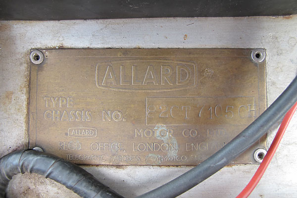 Allard Motor Company Ltd. Chassis No. 82CT7105CH
