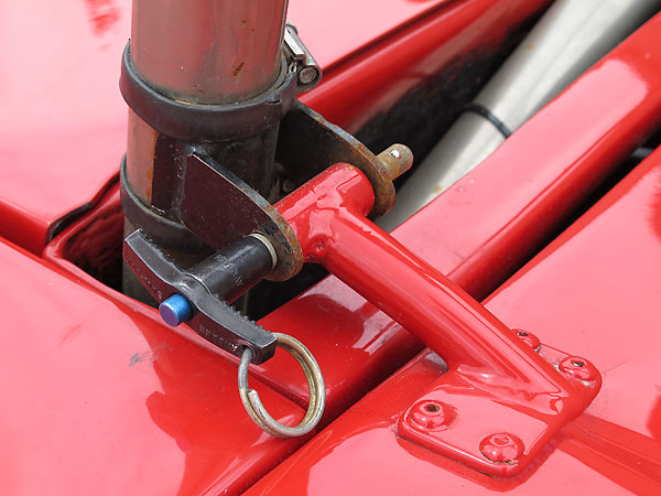 Chevron B21 rear bodywork can quickly and easily be hinged open for service