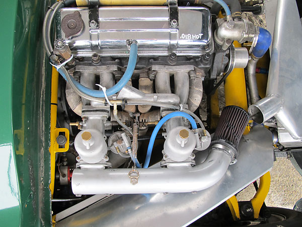 Dual S.U. H6 carburetors with special aluminum floats to avoid sinking.