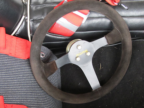Momo suede covered steering wheel.