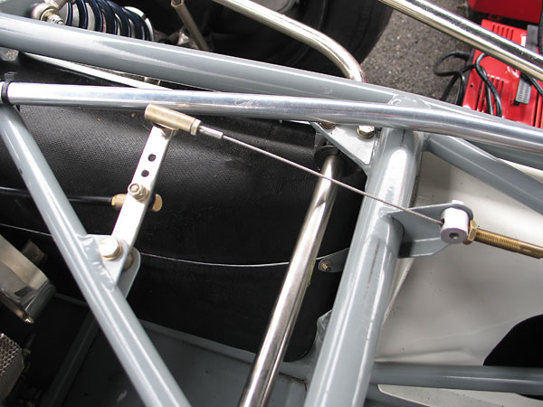 Throttle linkage on  Brabham BT30.