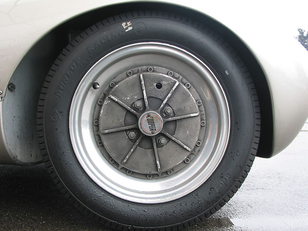 Elektron (magnesium) alloy wheels with cast-in brake drums.