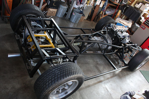 Then a coat of tough black chassis paint protects the frame from future corrosion.