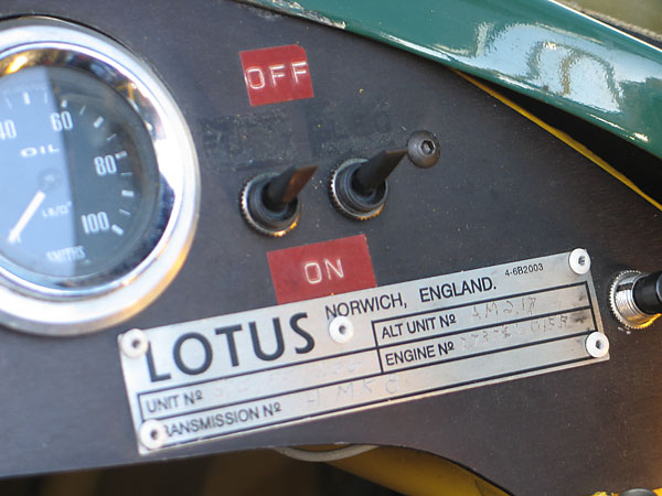 LOTUS, Norwich, England vehicle identification number plate