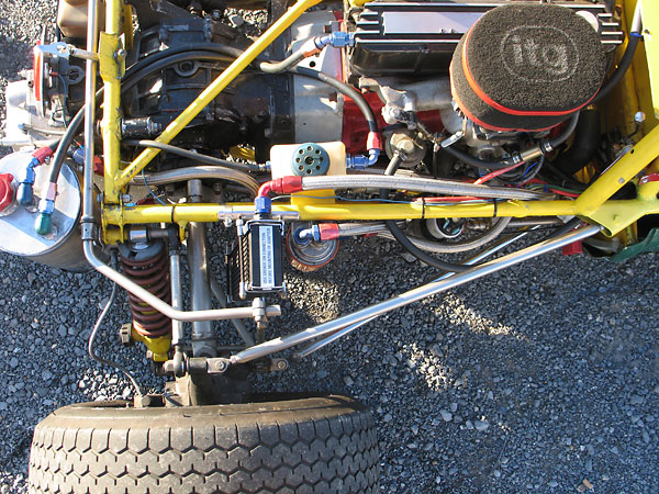 Front and rear anti-sway bars are adjustable in the usual way.