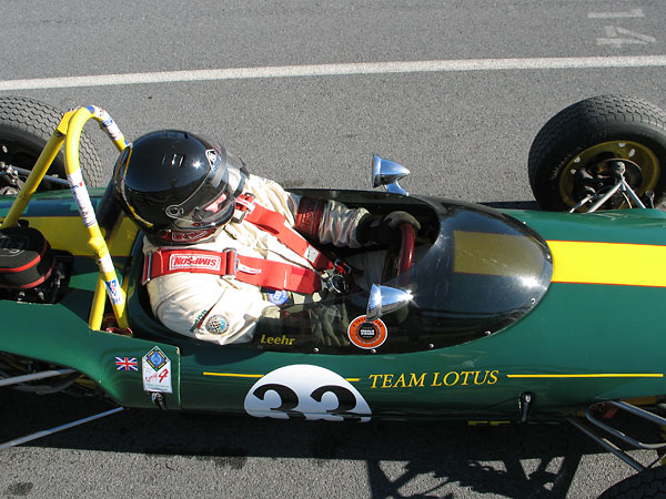 Normally the Lotus 51's molded Perspex windscreen would wrap around all the way back to the firewall.