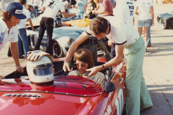 1978 SCCA Runoffs - Lee Mueller Being Strapped In (photographer: Dwayne Anderson)