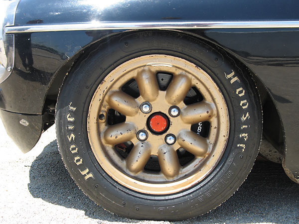 Real magnesium Minilite wheels. Hoosier Street T.D. P205/60D14 bias ply tires.