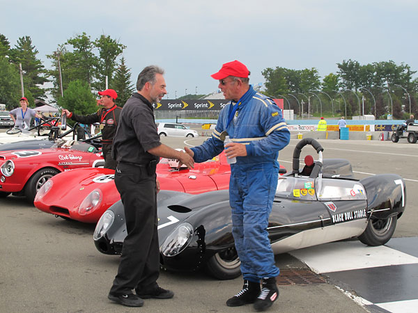 John Brundage congratulates Dudley Cunningham on another fine victory.