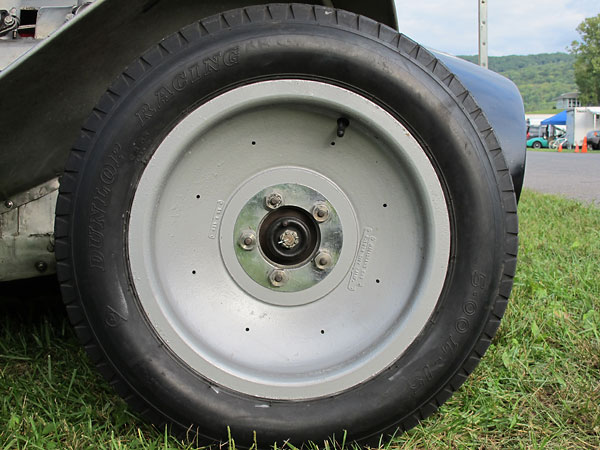 Dunlop Racing CR65 MkII vintage racing tires (5.00L-15 front and 5.50L-15 rear.)