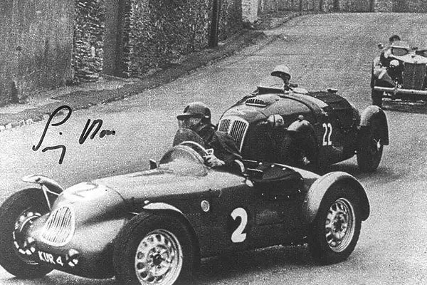 Jim Mayers (Lester MG) and Stirling Moss (Frazer-Nash LeMans Replica) in the British Empire Trophy, Isle of Man, June 1951.