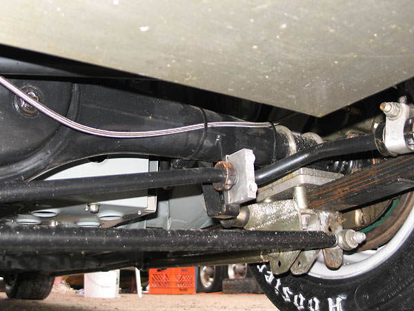 Anti-sway bar mounts on the rear axle housing.