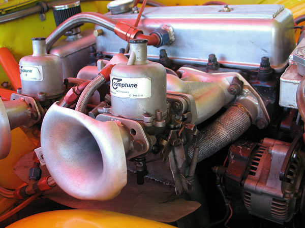 Parabolic horn 5 inch aluminum velocity stacks. Comptune Race Engines.
