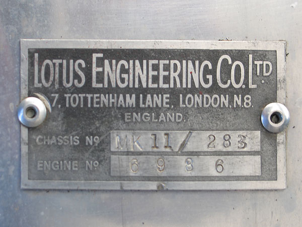 Lotus Engineering Chassis MK11/283
