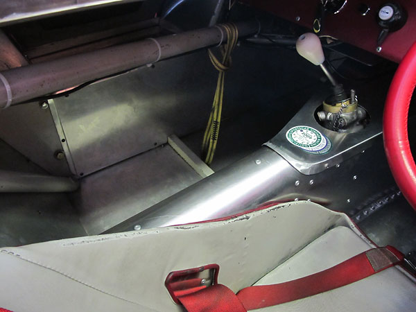 The driveshaft tunnel isn't just a cover, it's an important part of the Lotus Eleven Le Mans chassis.