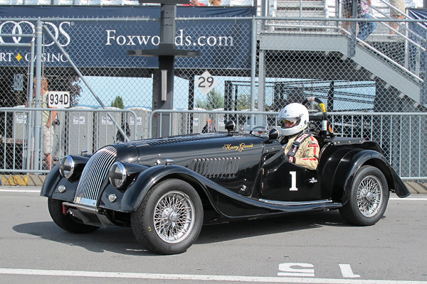 Harry Gaunt and his Morgan Plus 4 at Glenora Winery's 2010 Vintage Grand Prix of Watkins Glen.