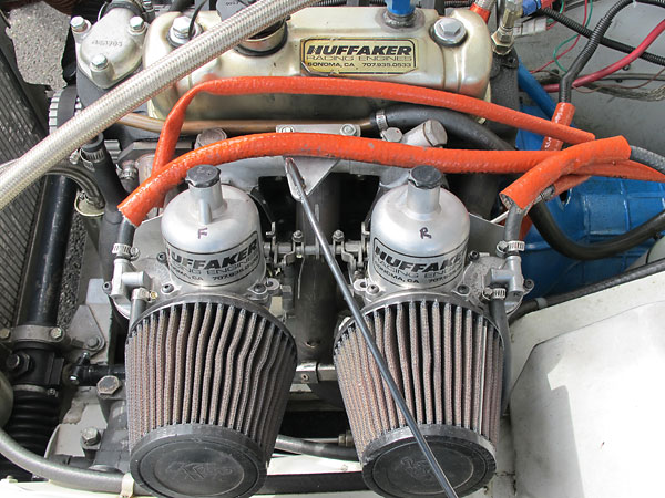 S.U. carburetors rebuilt by Huffaker Engineering.