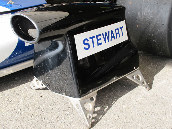 High-mounted airbox for a Tyrrell Formula One racecar.