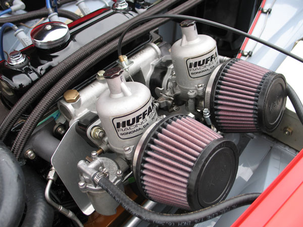 S.U. carburetors rebuilt by Huffaker Engineering. K&N air filters.