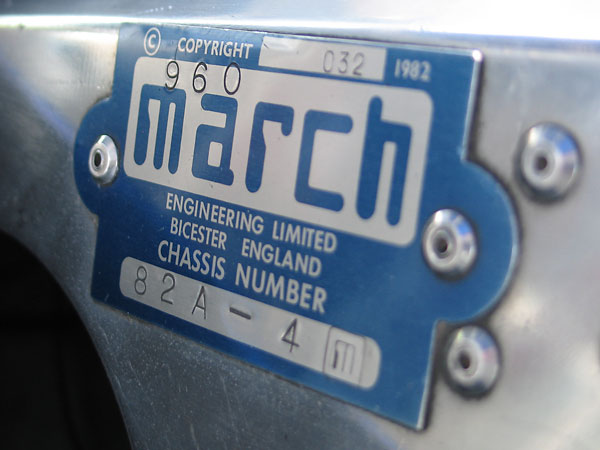 MARCH Engineering Limited, Bicester England - Chassis Number 82A - 4