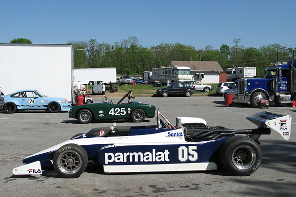 Wearing Parmalat livery, Brabham-BMW cars were competitive in Formula One throughout 1982.
