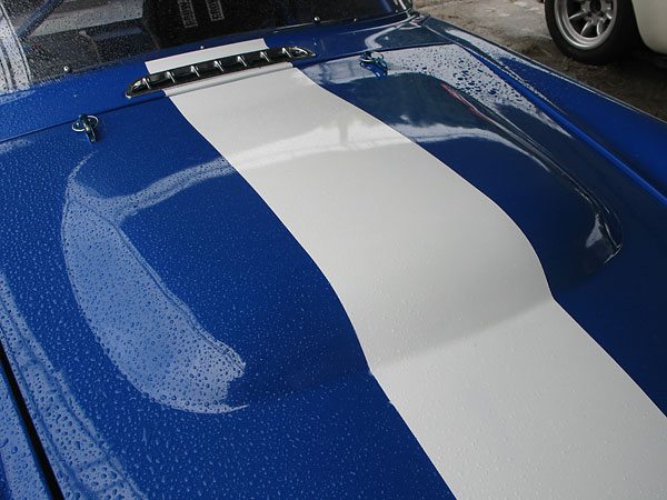 Custom fiberglass hood bulge.