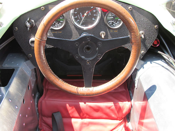 Leather covered steering wheel.