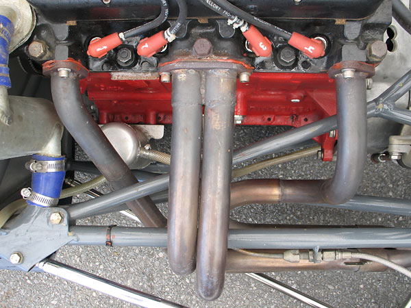 Stainless steel four-into-one exhaust header.