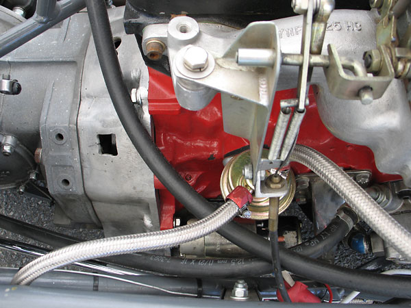 Mechanical fuel pump, throttle cable/linkage, and lightweight/modern Tilton gear reduction starter.