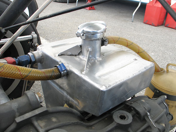 This elaborate fabricated aluminum engine oil reservoir is a distinctive Type 69 feature.