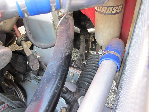 One of the first changes Larry made for racing was conversion to rack and pinion steering.