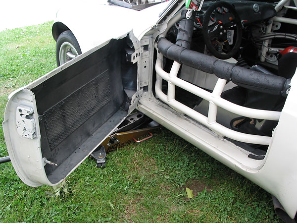 roll cage projects into the door area