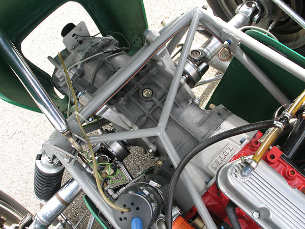 The Lotus 18 Junior originally came with a Renault transaxle. This Hewland transaxle is an upgrade.