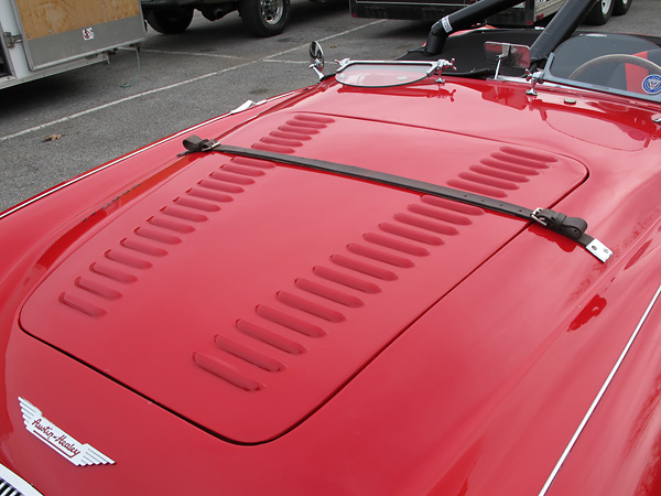 Louvered aluminum bonnet.