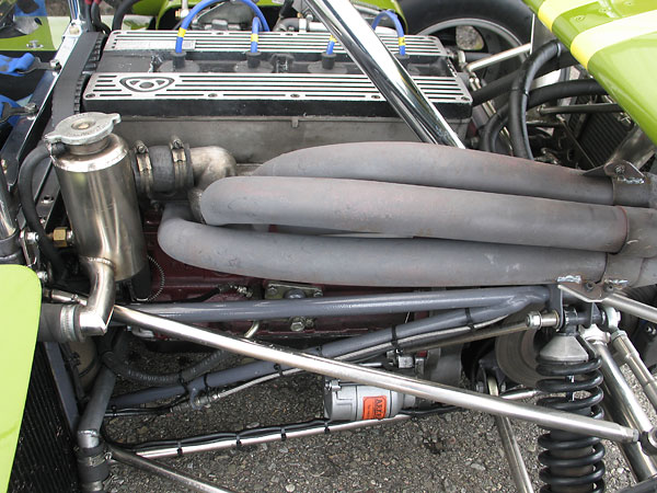 Custom four into one exhaust headers.