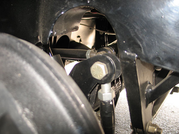 Close-up view of the connection point over-top the axle.