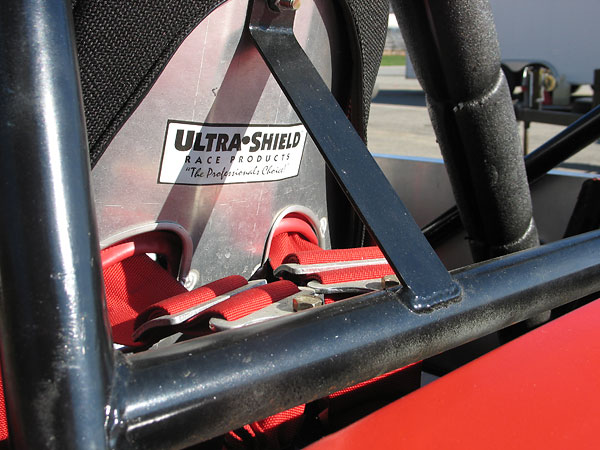 Both the Ultra-Shield seat and the G-Force safety harness are mounted securely to the roll cage.