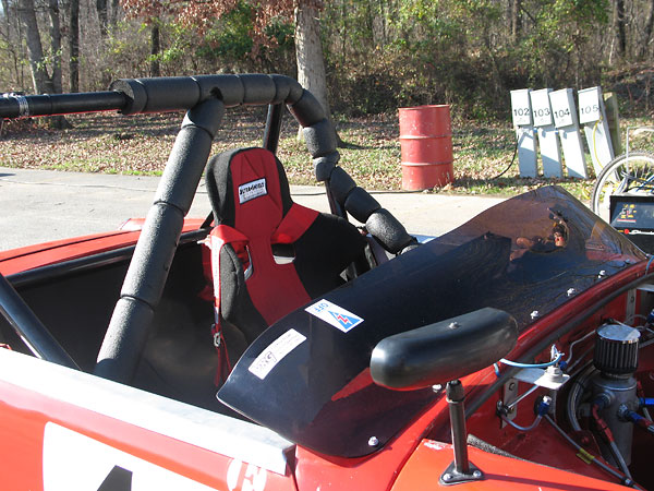 A molded acyrlic low-profile windscreen reduces the Sprite's frontal area.