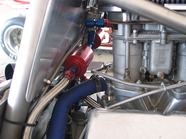 Dual System One billet aluminum fuel filters. Holley fuel pressure regulator.
