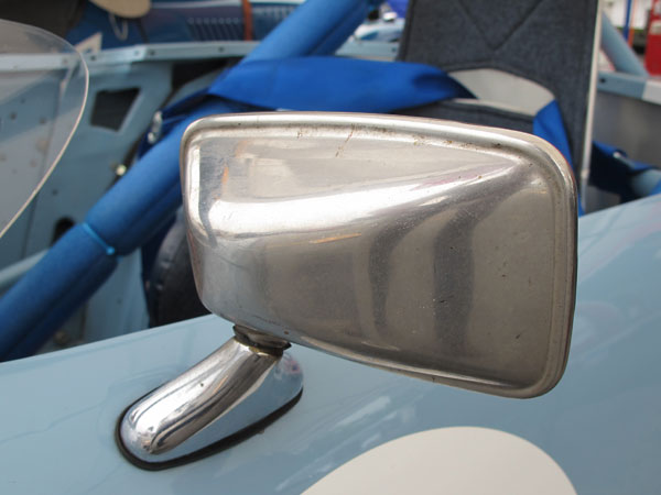 This style of mirror was frequently dealer-installed on Spridgets after 1974.